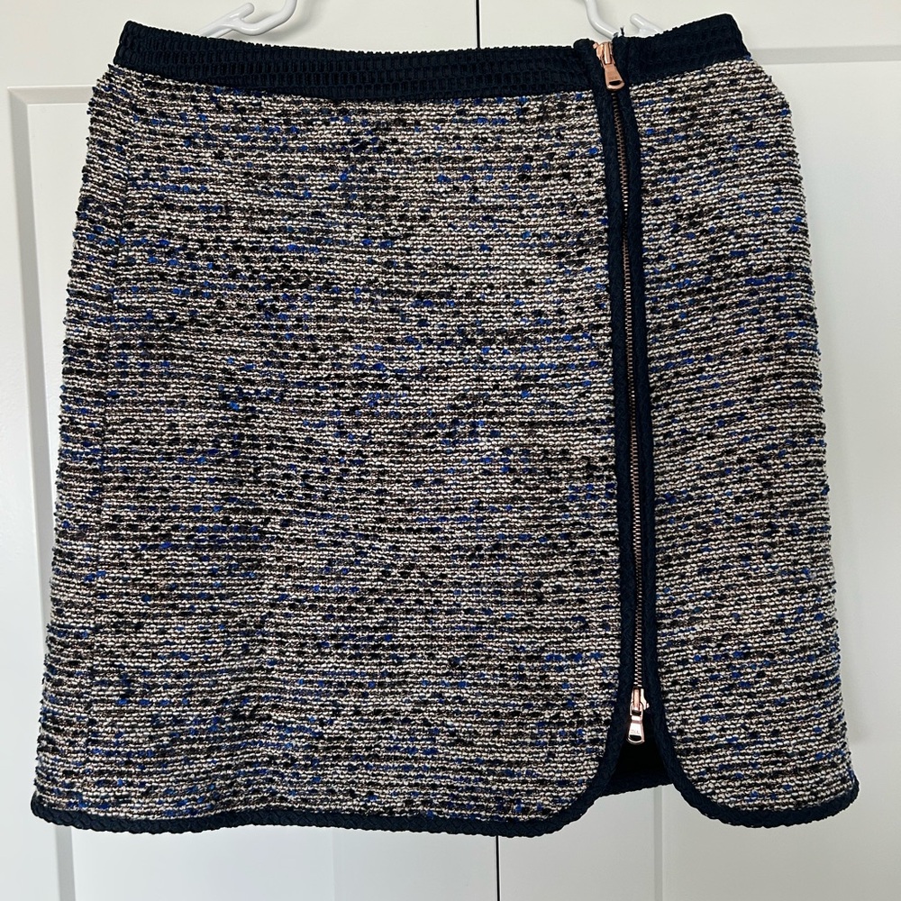 J.Crew Elegant Tweed Skirt - Black and Blue